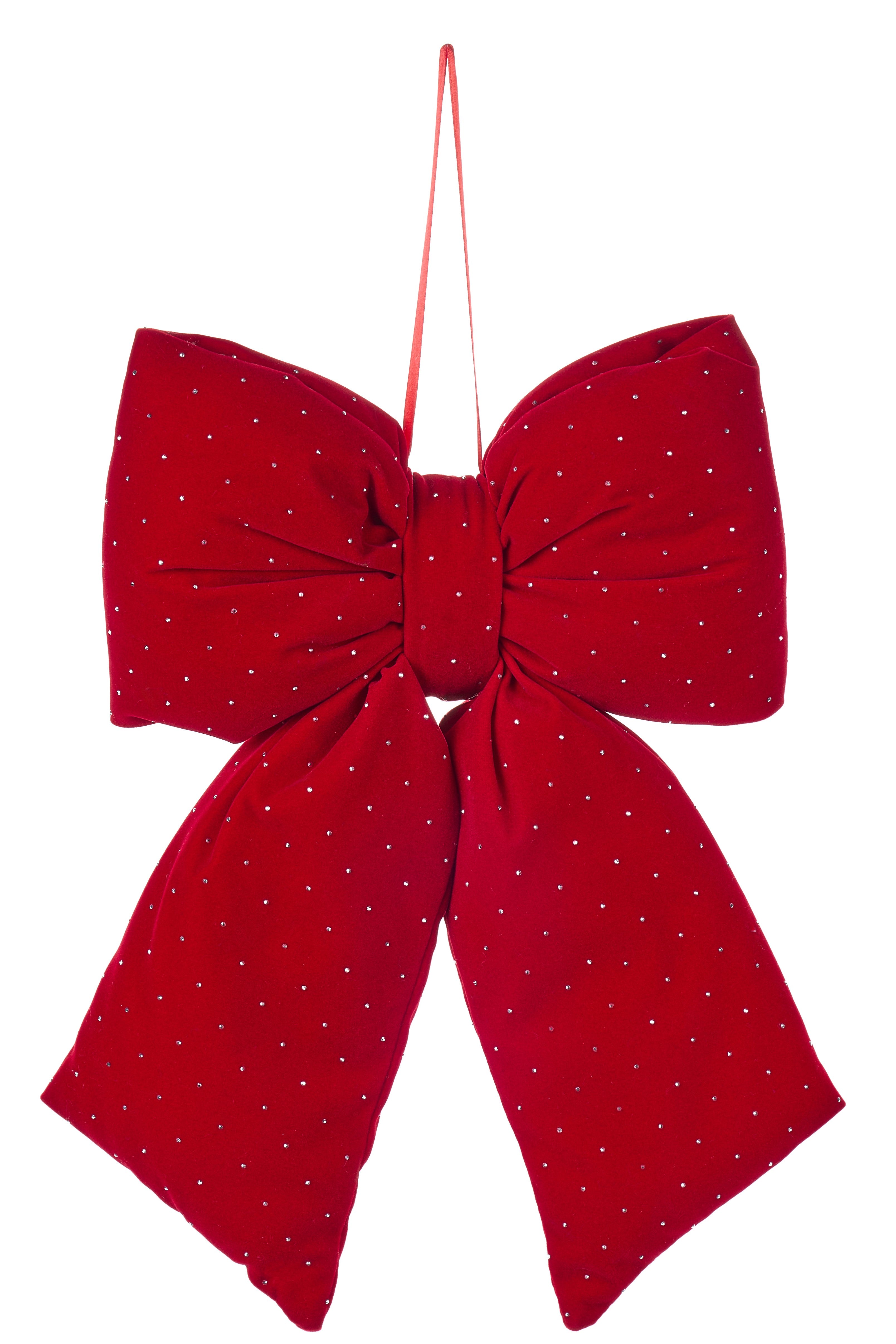 FIOCCO ROSSO IN VELLUTO CON GLITTER