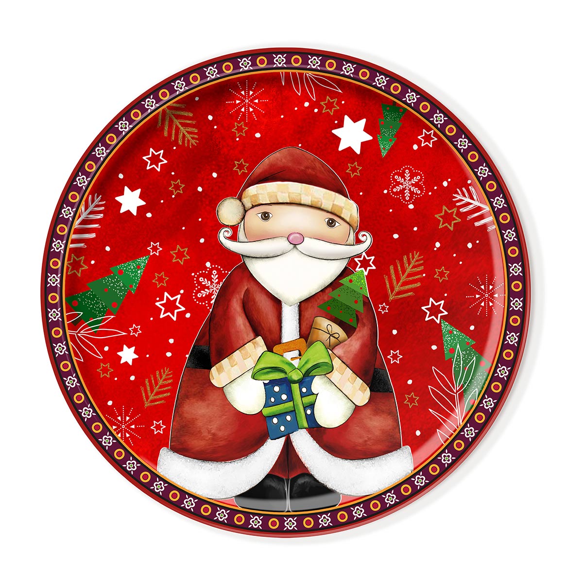 PIATTO PANETTONE NATALE BABBO NATALE