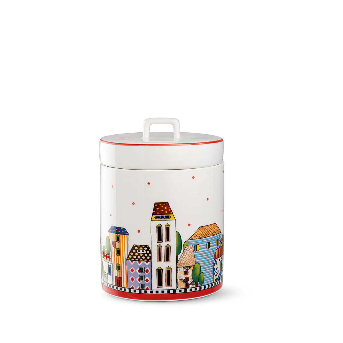 Barattolo/Biscottiera Paese Mio Rosso Cm14x19