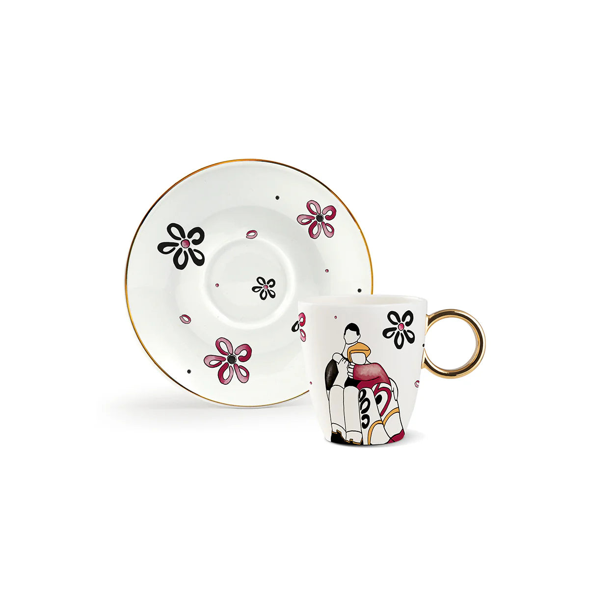 Tazzina Caffè C/Piattino "Vicini" Abbracci Ml 80