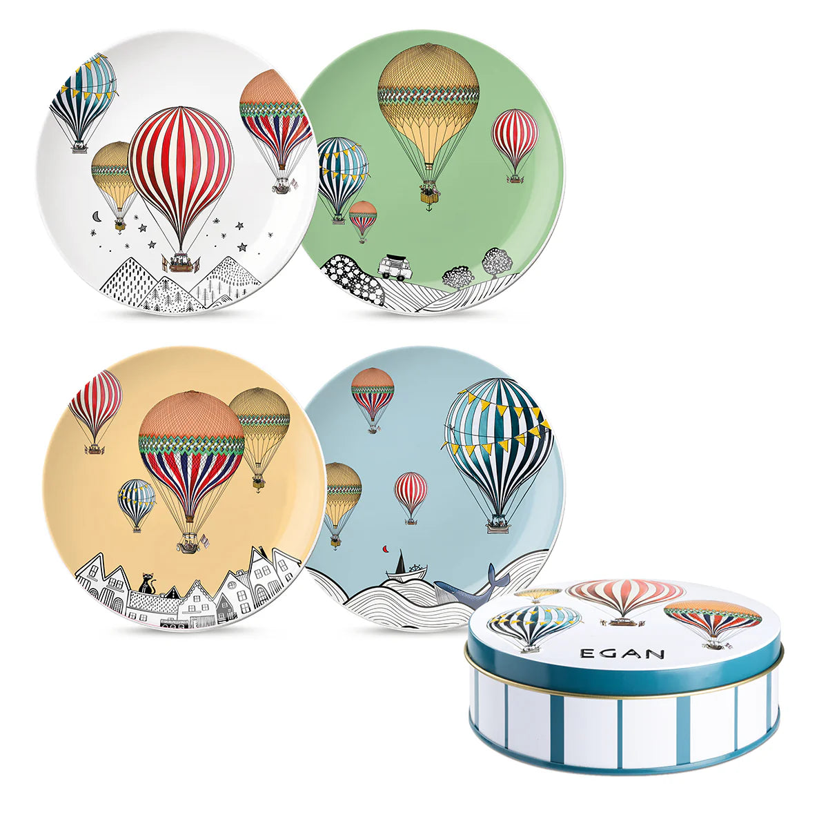 Set 4 Piattini Dessert Giramondo