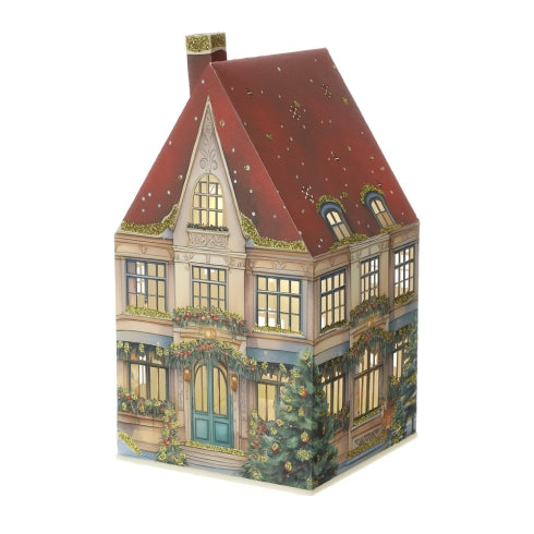 LAMPADA LED CASETTA IN CARTA CHRISTMAS COTTAGE ROSSA