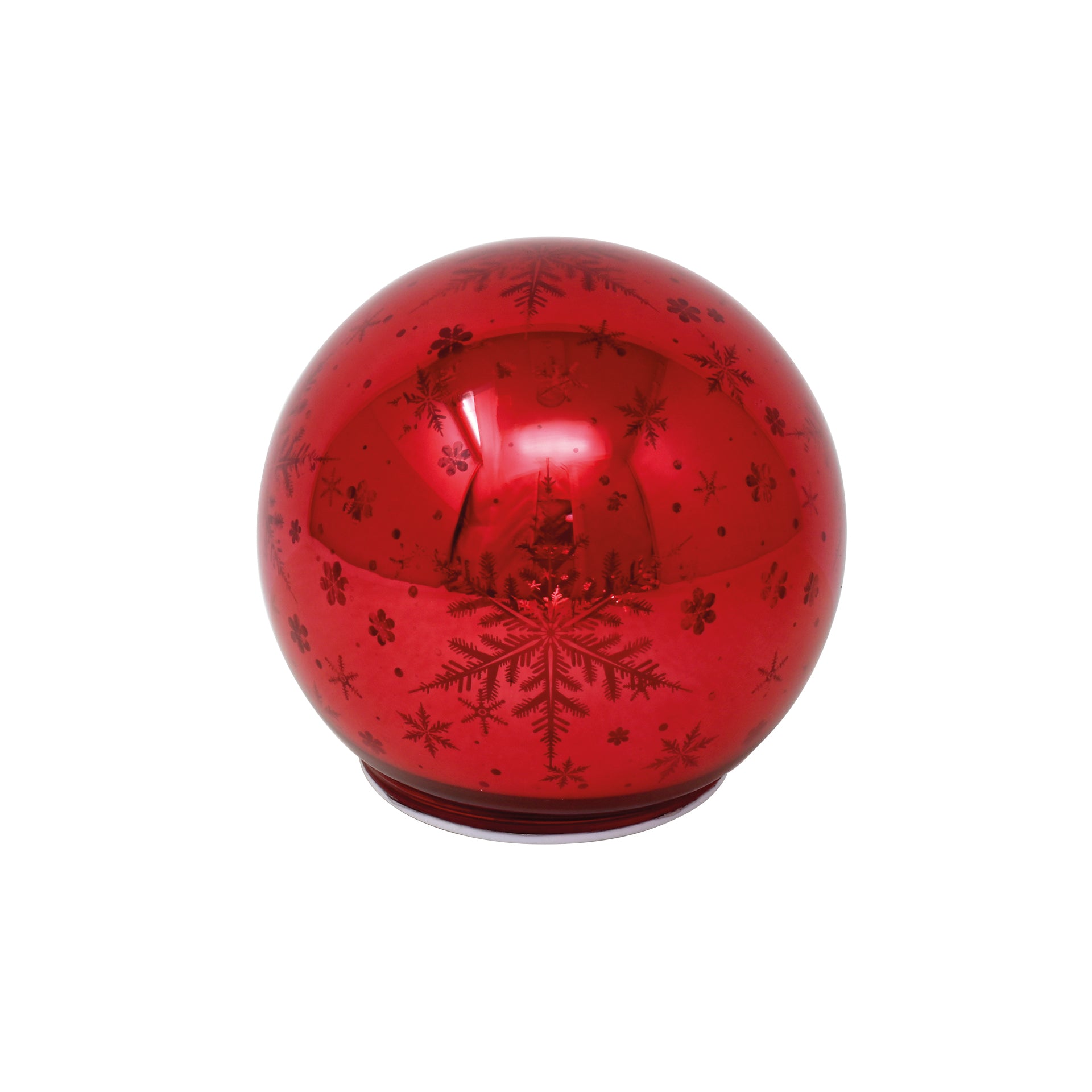 SFERA VETRO CON LED ROSSA