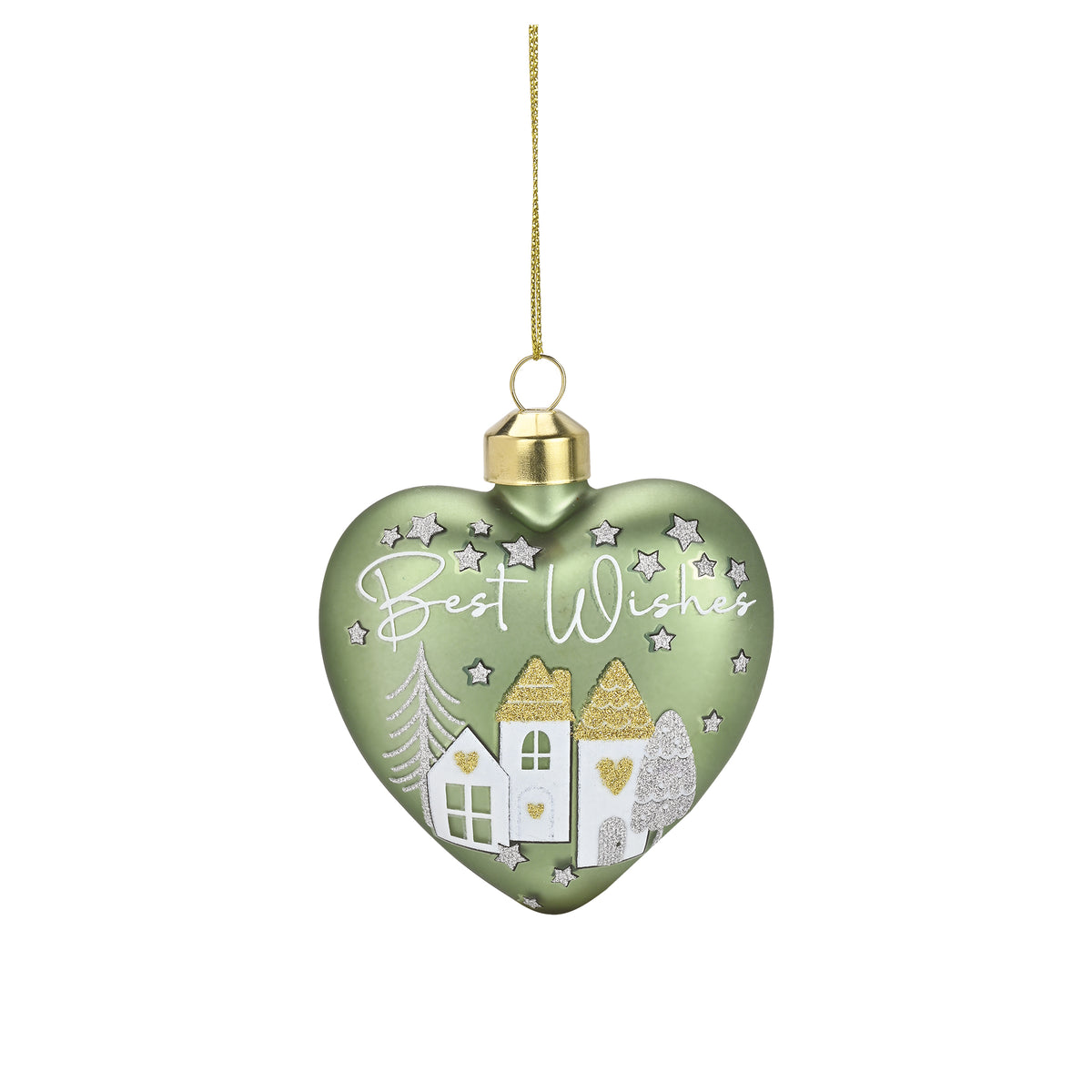 ADDOBBO IN VETRO CUORE “BEST WISHES”