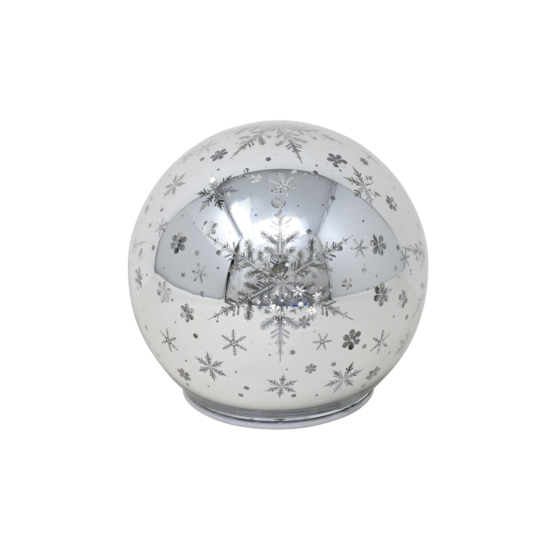 SFERA VETRO CON LED  ARGENTO