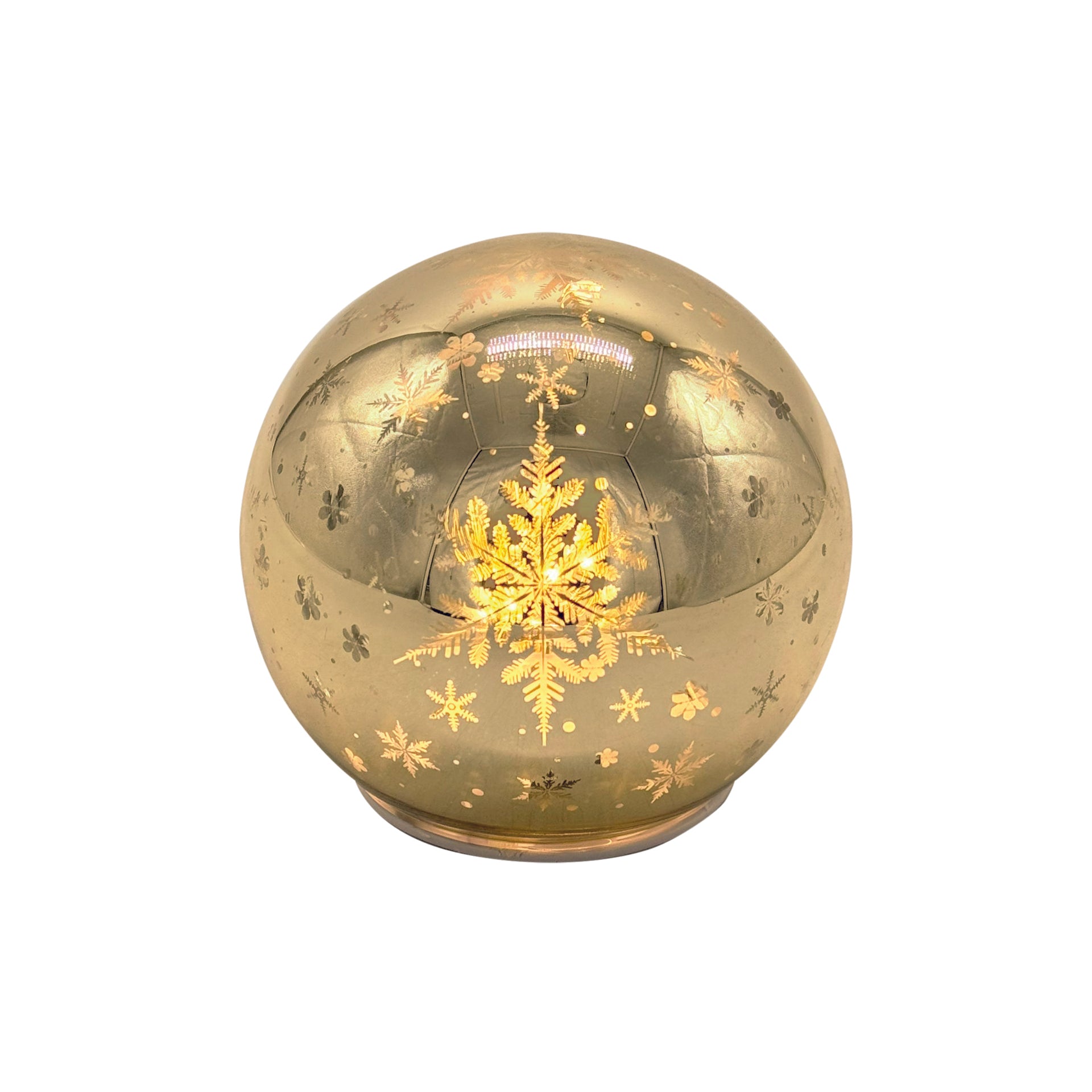 SFERA VETRO CON LED ORO