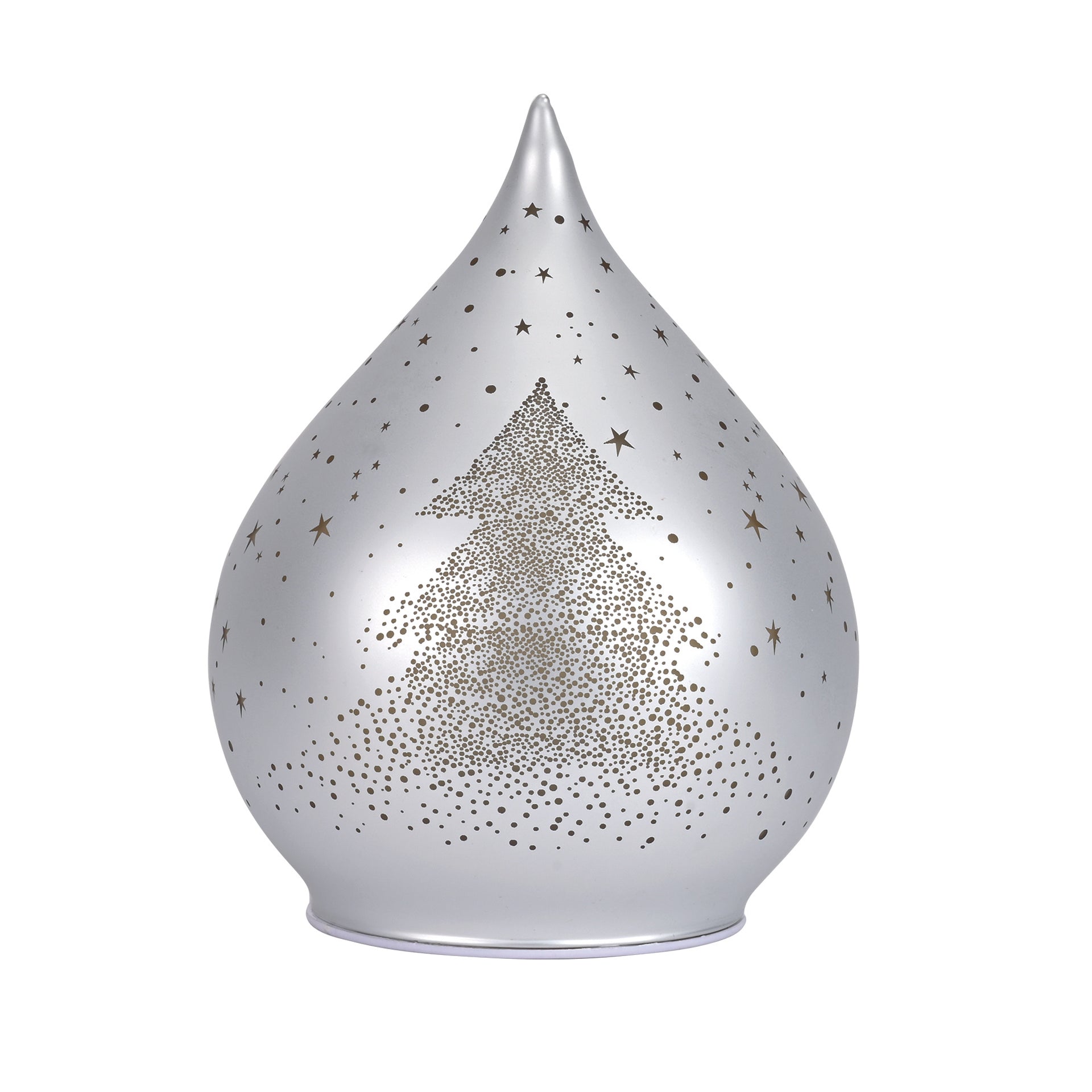 GOCCIA VETRO CON LED  ARGENTO