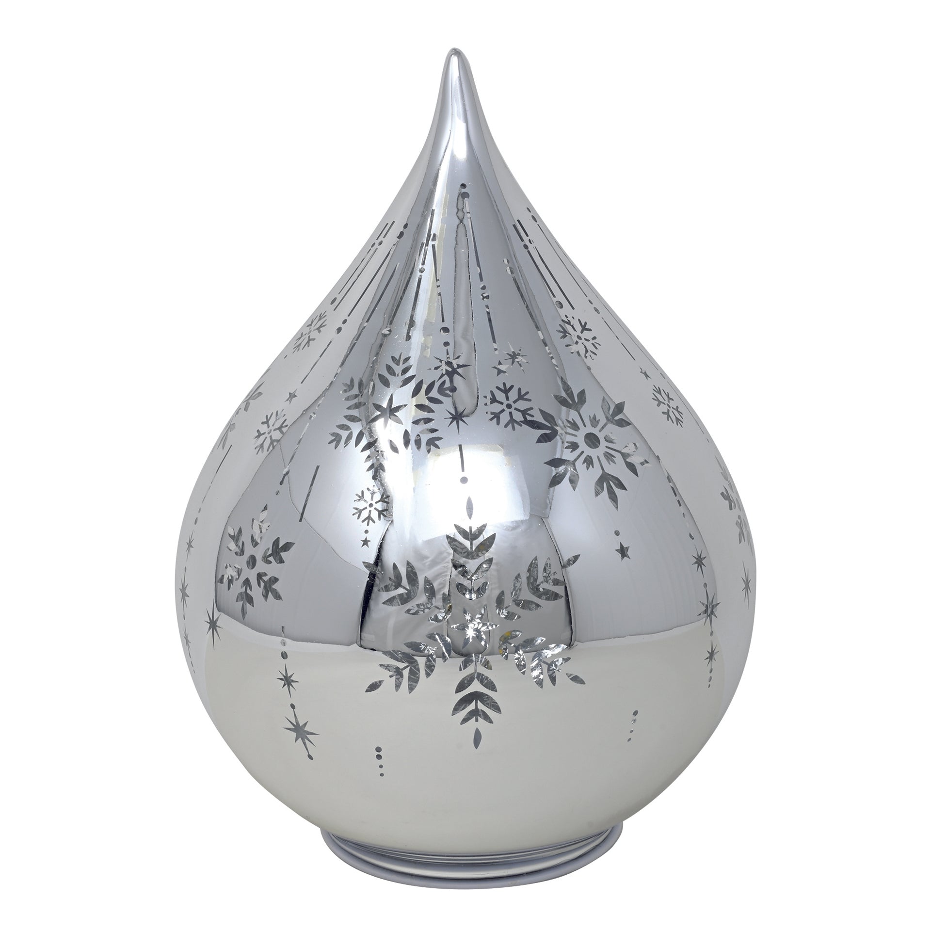 GOCCIA VETRO CON LED ARGENTO