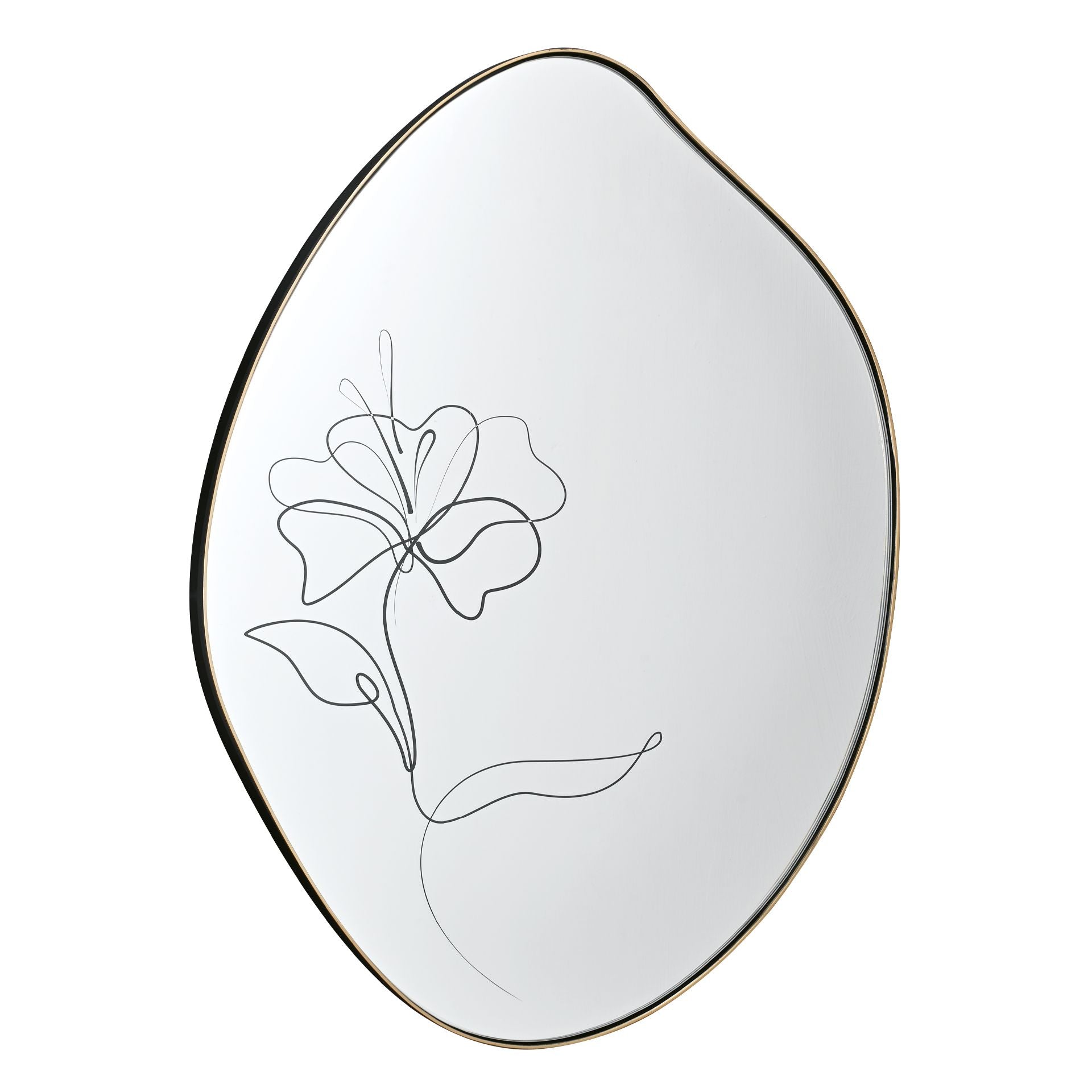 Specchio da parete decoro "fiore" - lista nozze