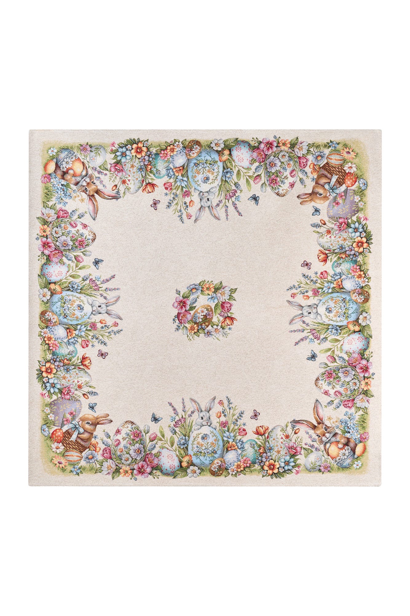 Centro tavola con coniglio in jacquard