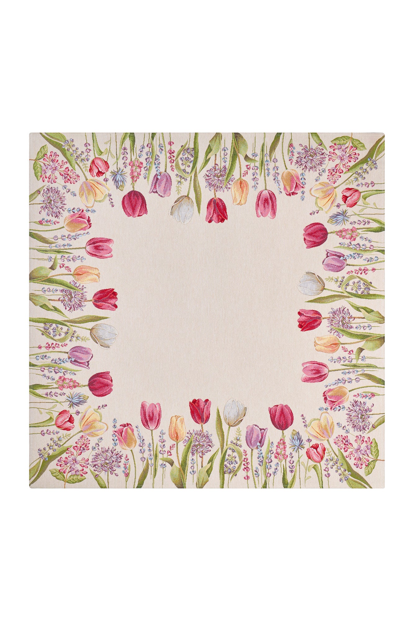 Centro tavola con tulipani in jacquard