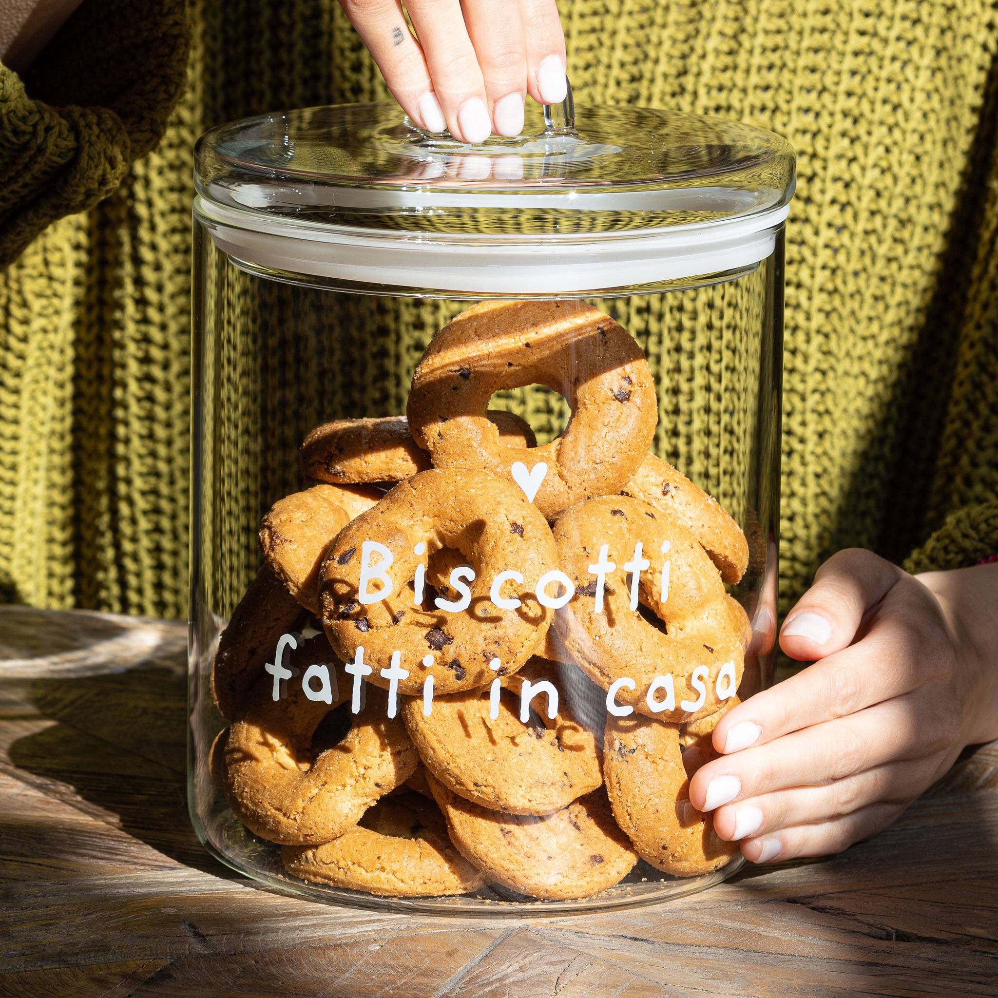 BARATTOLO IN VETRO Ø15CM BISCOTTI FATTI IN CASA