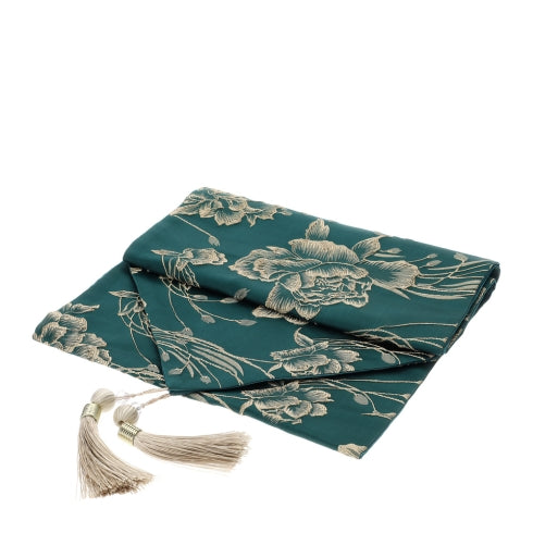 RUNNER JACQUARD VERDE RILIEVO FLOREALE