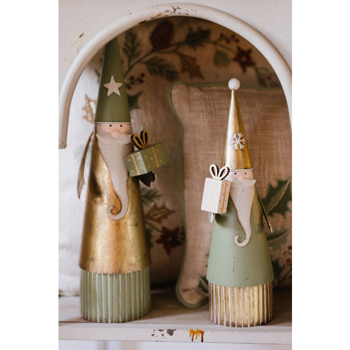 Babbo natale con pacchi regalo in metallo alto – Silent Gold
