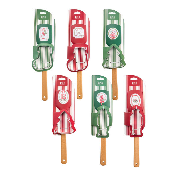 Spatole in silicone con stampino in acciaio – Magic Noel