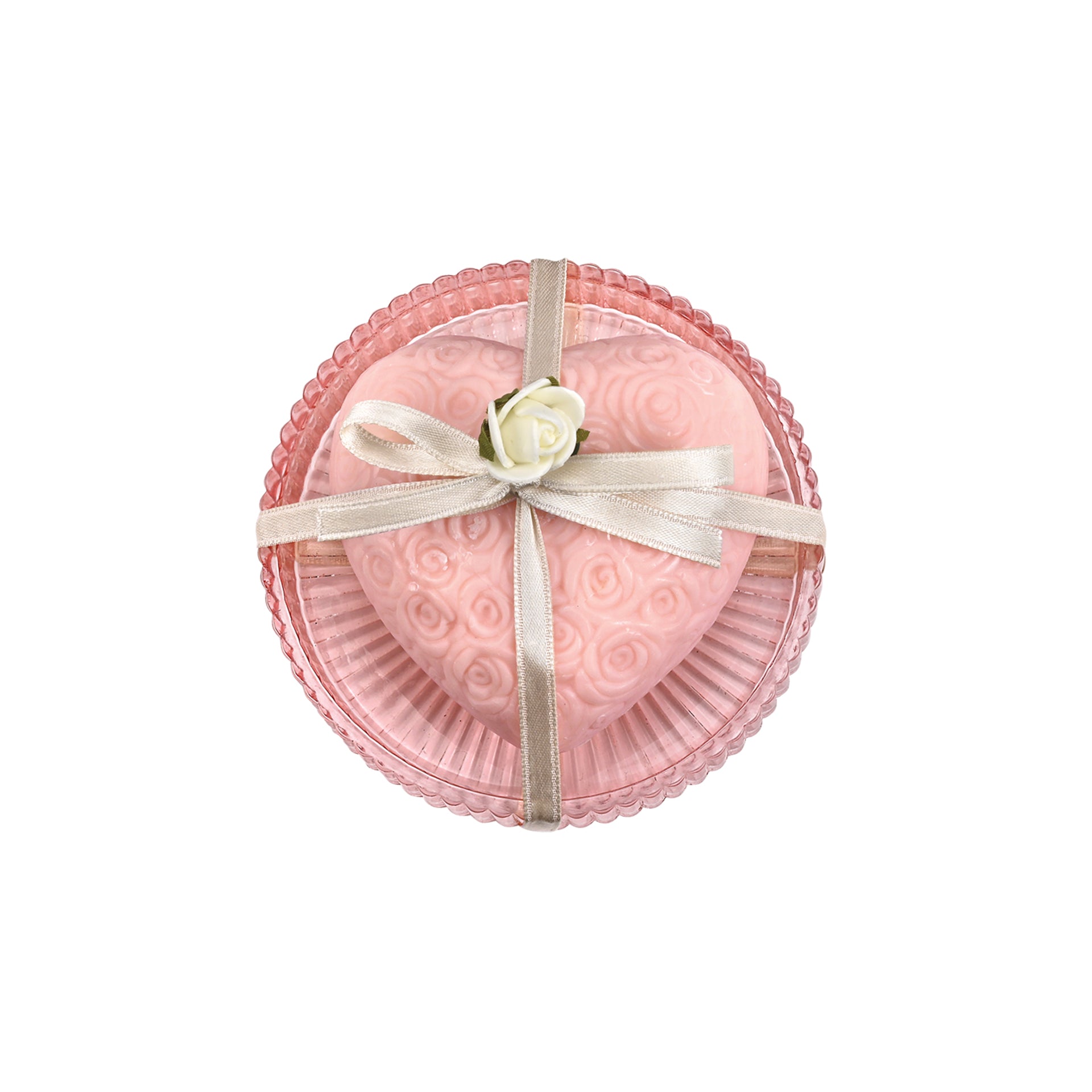 PIATTINO VETRO + SAPONE PROFUMATO "CUORE