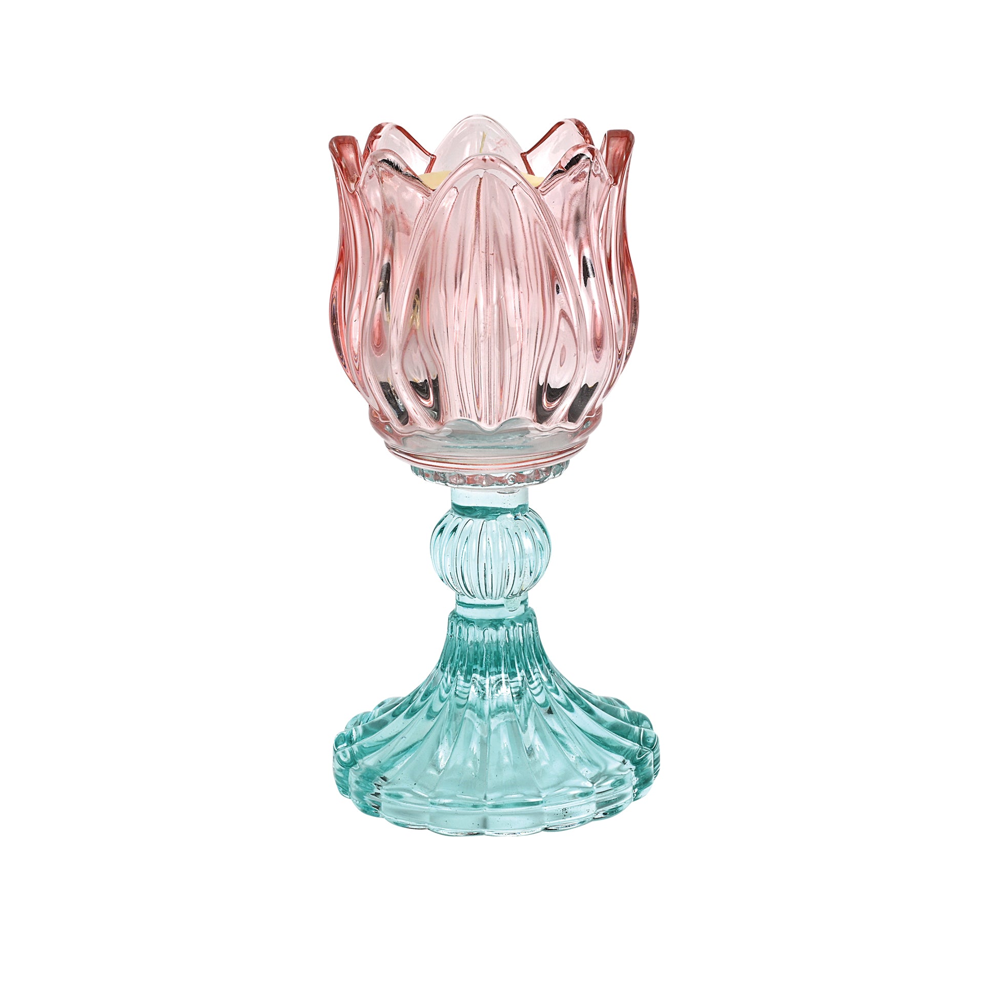 CANDELIERE VETRO CON SFERA DI CERA profumo Vaniglia