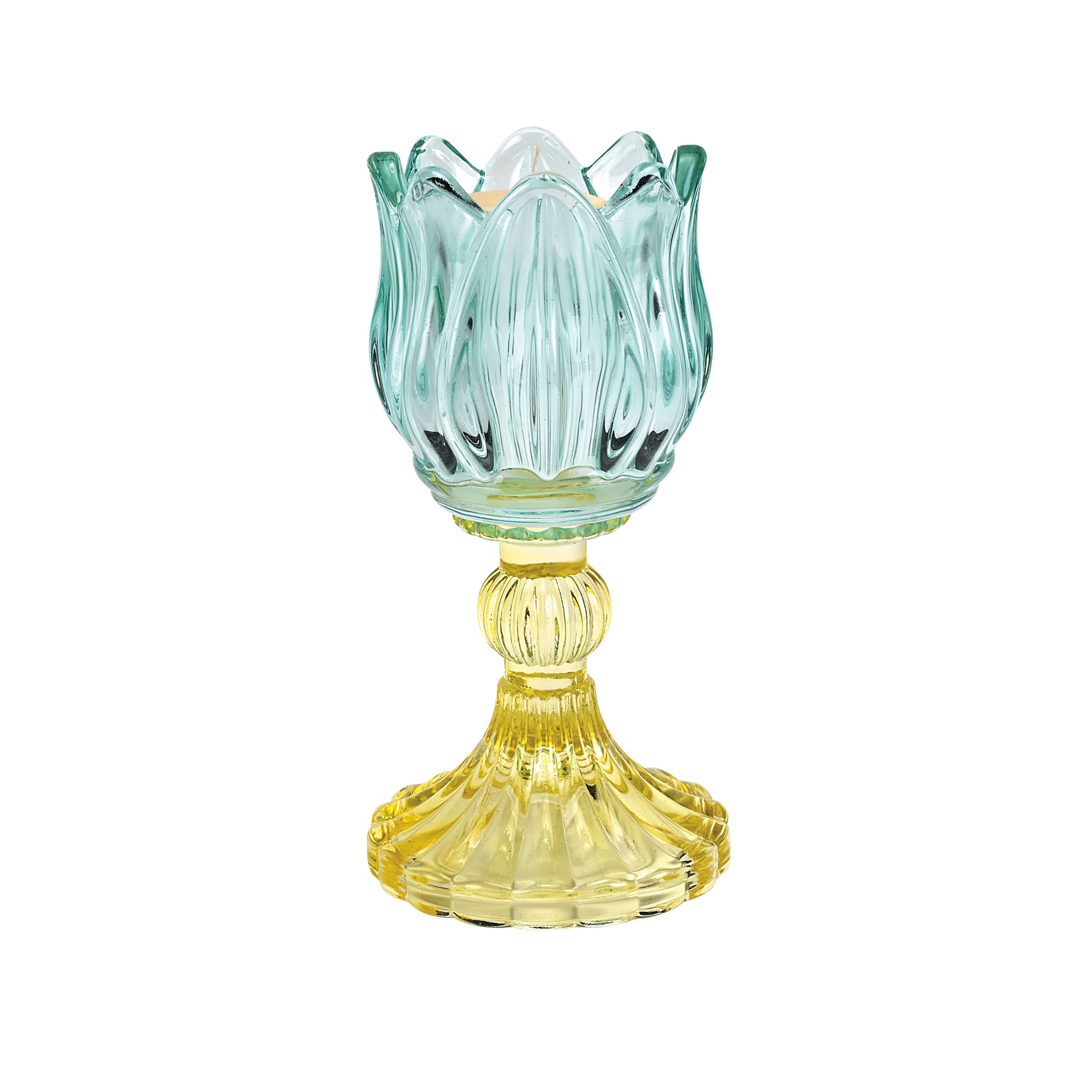 CANDELIERE VETRO CON SFERA DI CERA profumo Vaniglia