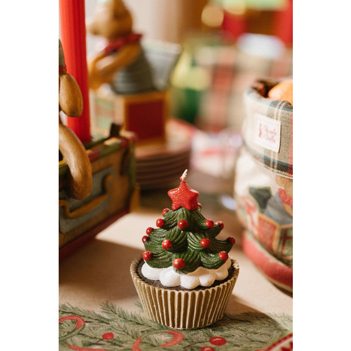 Candela in paraffina a forma di albero di natale – Vintage toys