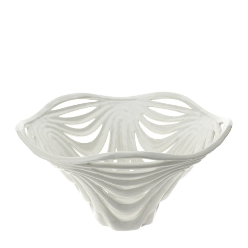 CENTROTAVOLA LEAF IN CERAMICA TRAFORATA