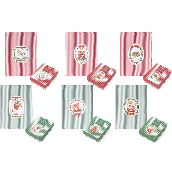 Strofinacci in cotone con scatola regalo – Magic Noel