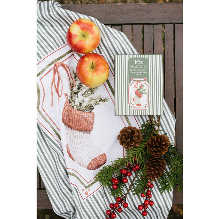 Strofinacci in cotone con scatola regalo – Magic Noel