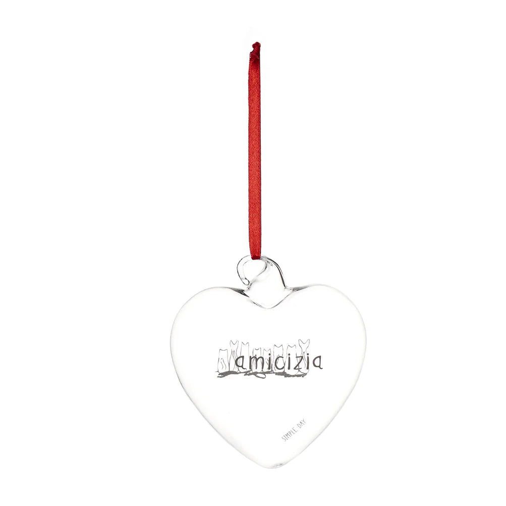 Pallina cuore Amicizia - 11 cm