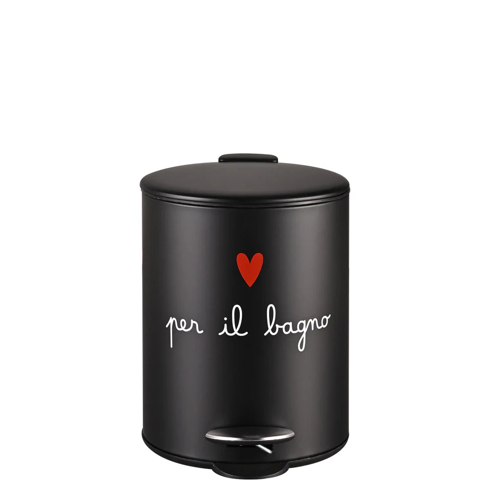 PATTUMIERA NERA PER IL BAGNO