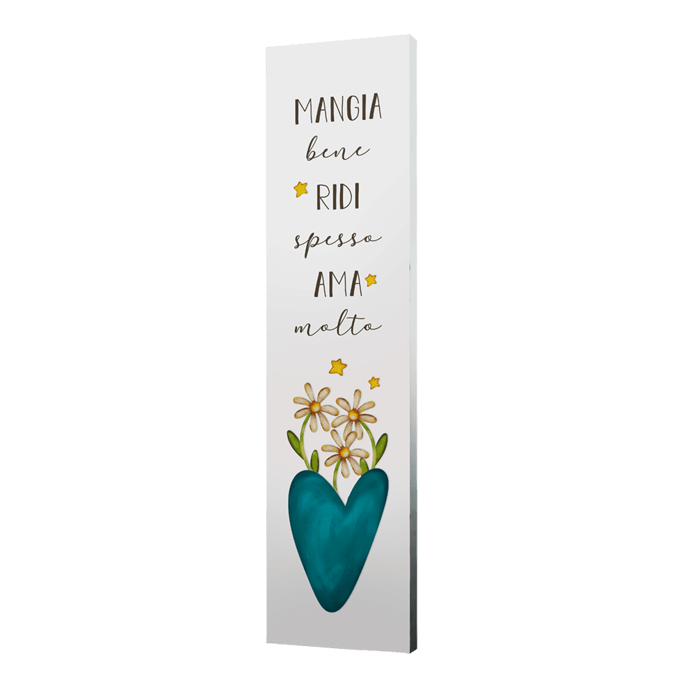 Quadro Verticale Medio – Mangia bene, ridi spesso, ama molto