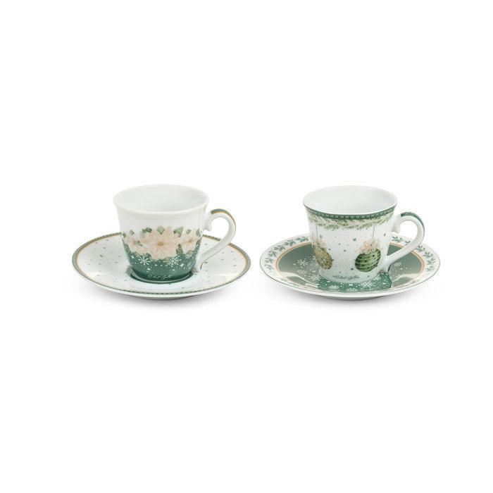 Tazzina con piattino in ceramica con scatola – Silent Gold
