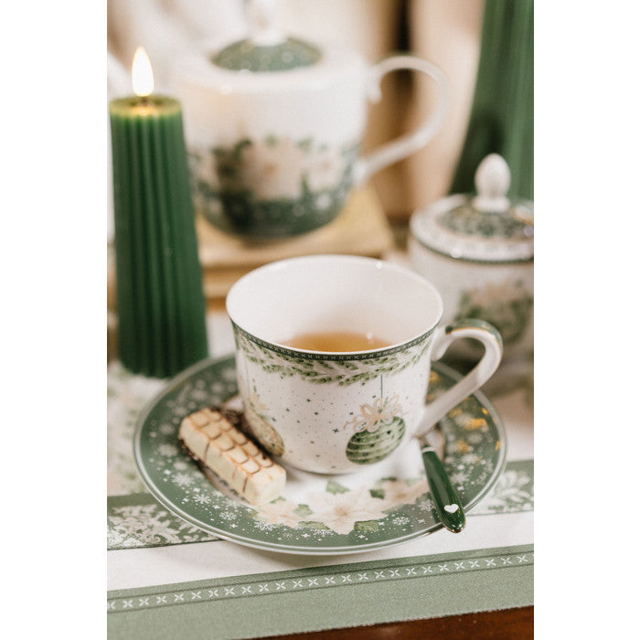 Tazzina con piattino in ceramica con scatola – Silent Gold