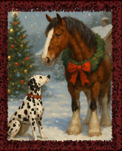 Plaid vintage horse