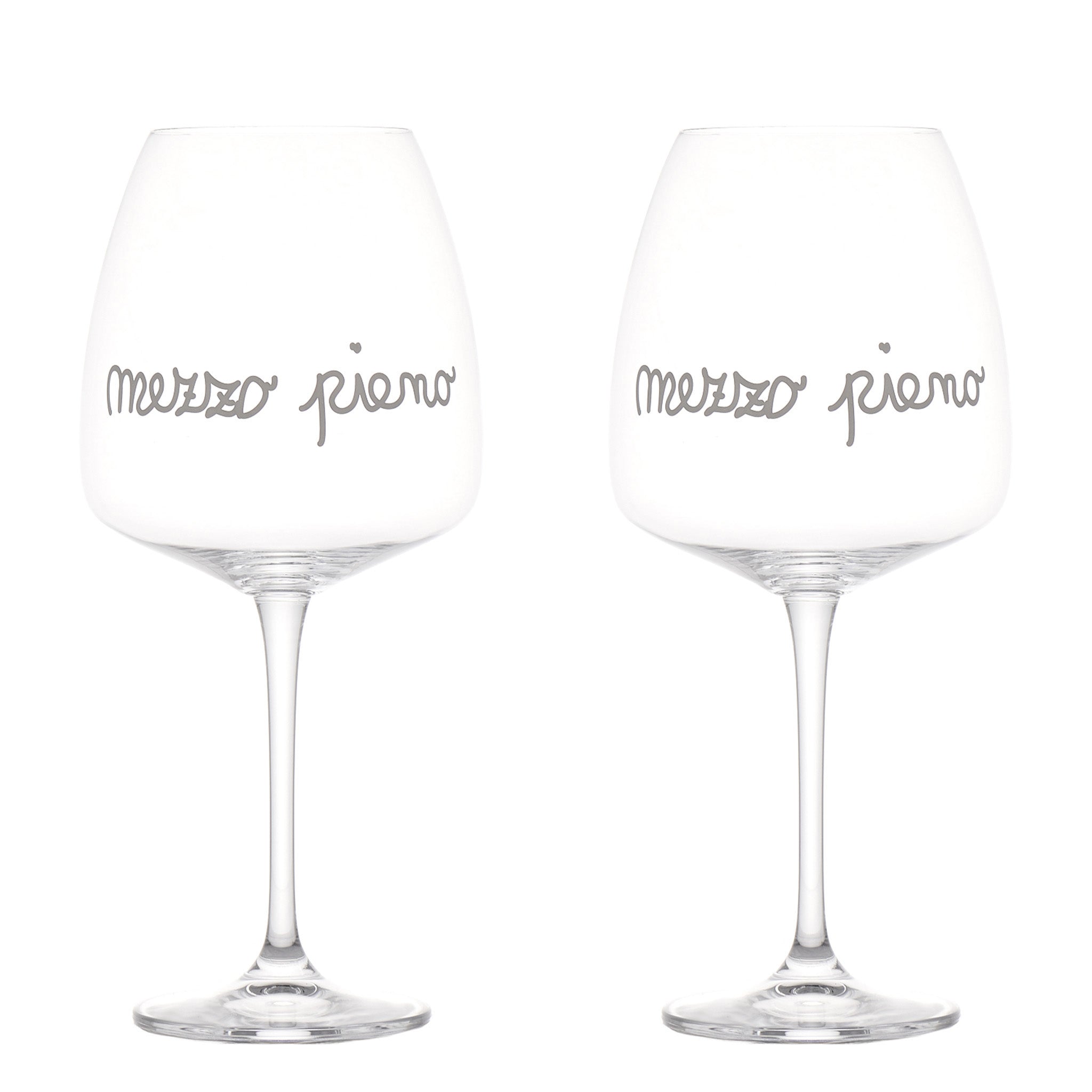 Set 2 calici vino Mezzo pieno