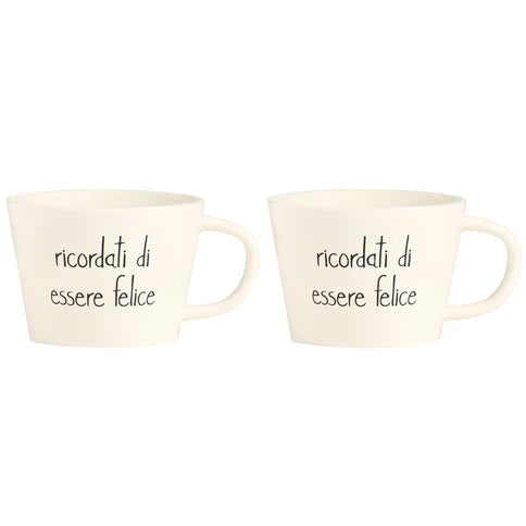 Set 2 Tazze Colazione Ricordati di essere felice