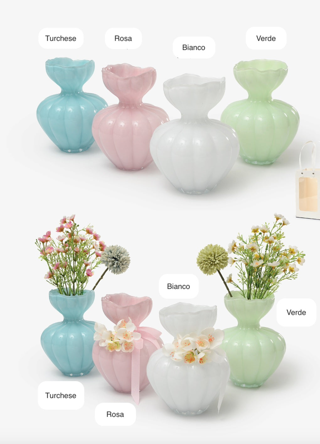 Vaso in vetro "Soffi di Colore"