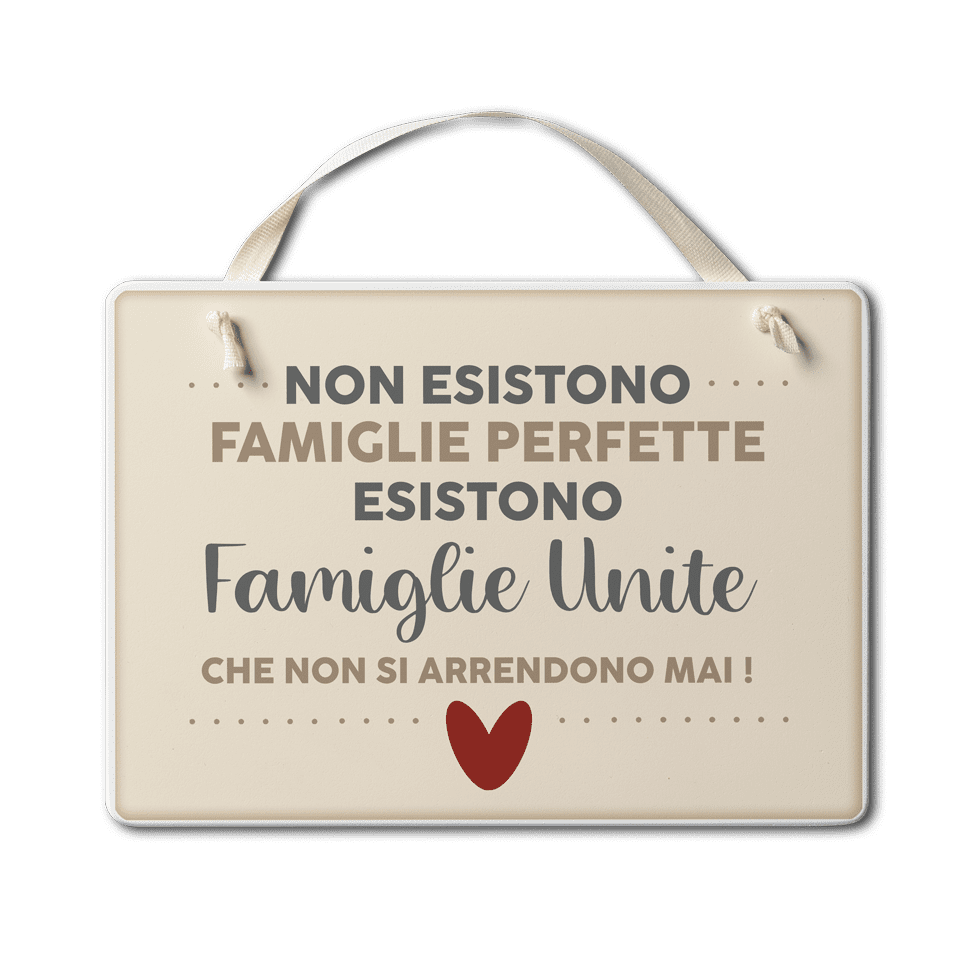 Targa con nastrino Cuori Danzanti – Famiglie perfette