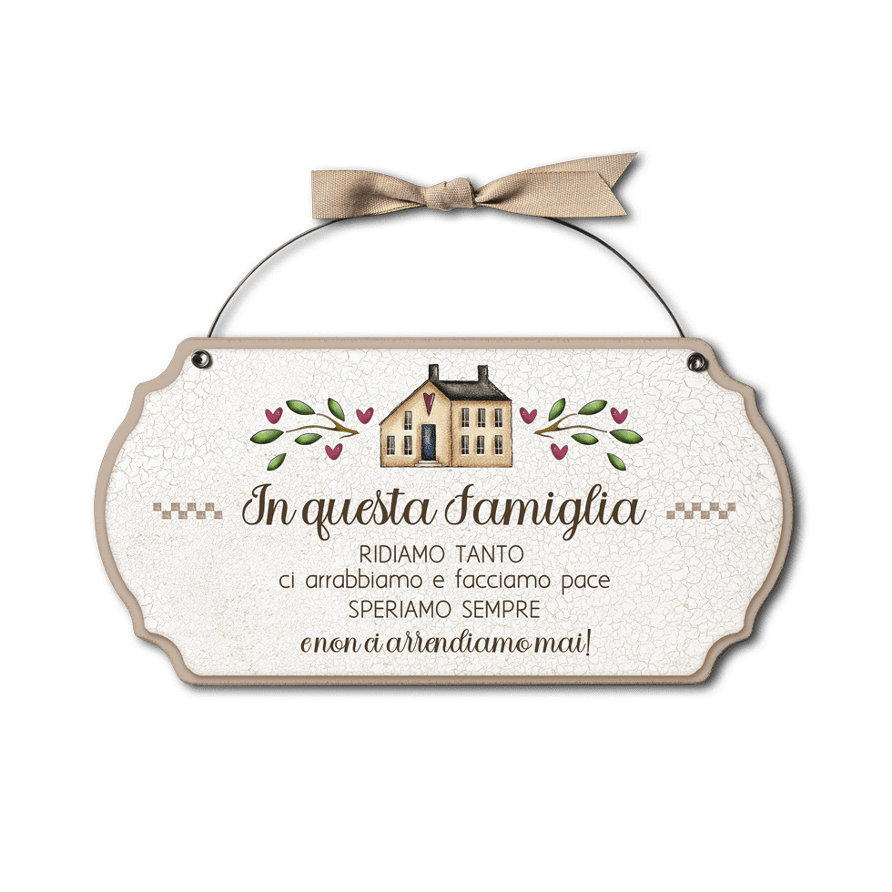 Targa con ferretto Aria Country – In questa famiglia