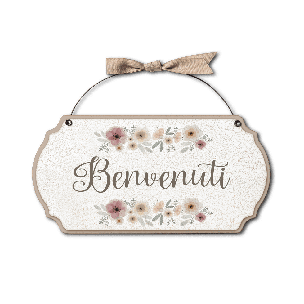 Targa con ferretto Fiori Eleganti – Benvenuti