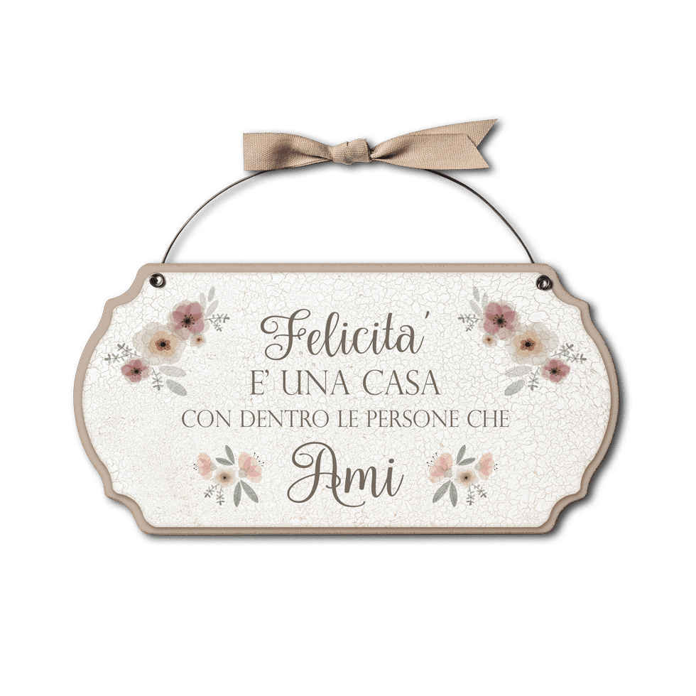 Targa con ferretto Fiori Eleganti – Casa felicità