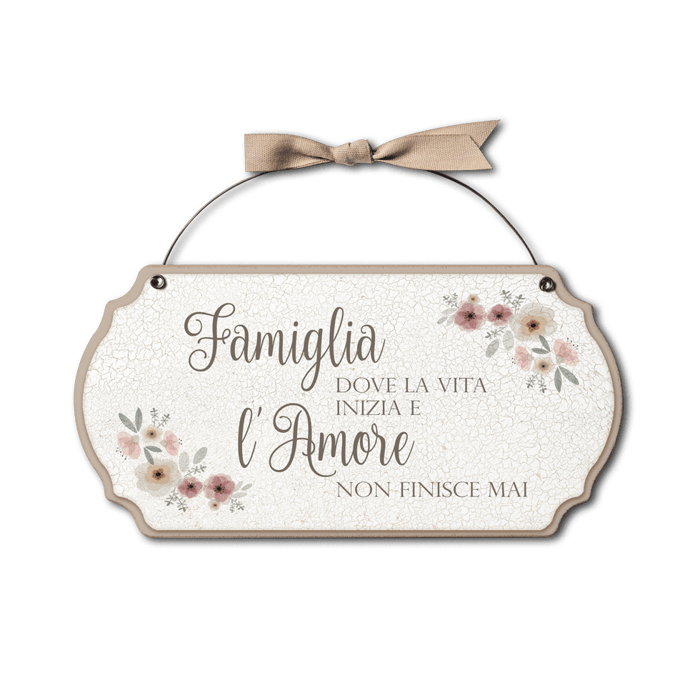 Targa con ferretto Fiori Eleganti – Famiglia amore