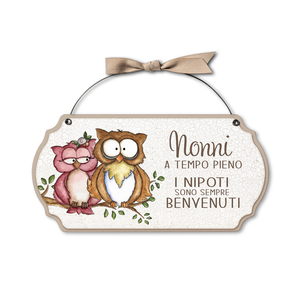 Targa con ferretto Allegri Gufetti – Nonni a tempo pieno