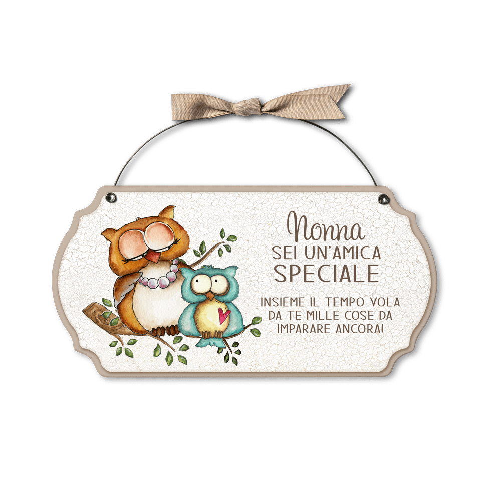 Simpatiche figure - Targa con ferretto Nonna amica speciale