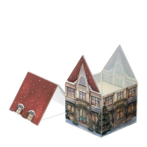 CONTENITORE VETRO COTTAGE ROSSO CON CANDELA PROFUMATA
