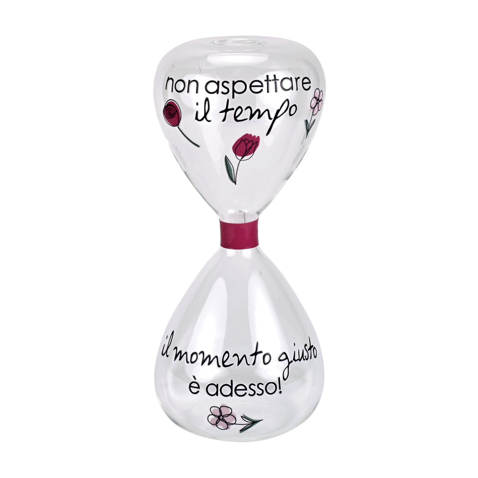 CONTENITORE PER PROFUMO AMBIENTE O VASO CLESSIDRA "NON ASPETTARE IL TEMPO"