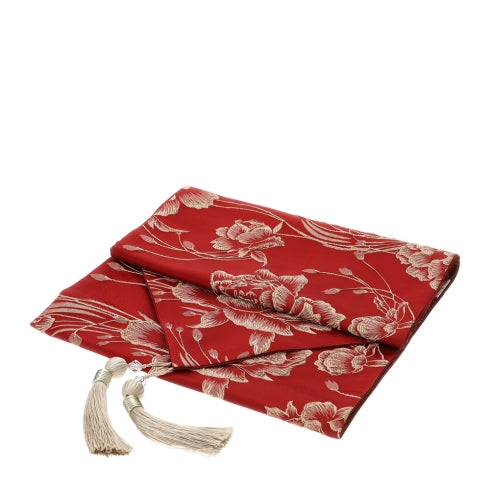 RUNNER JACQUARD ROSSO RILIEVO FLOREALE