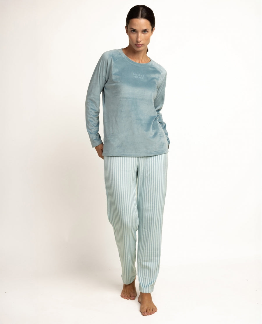 Stripes - Pigiama Donna celeste