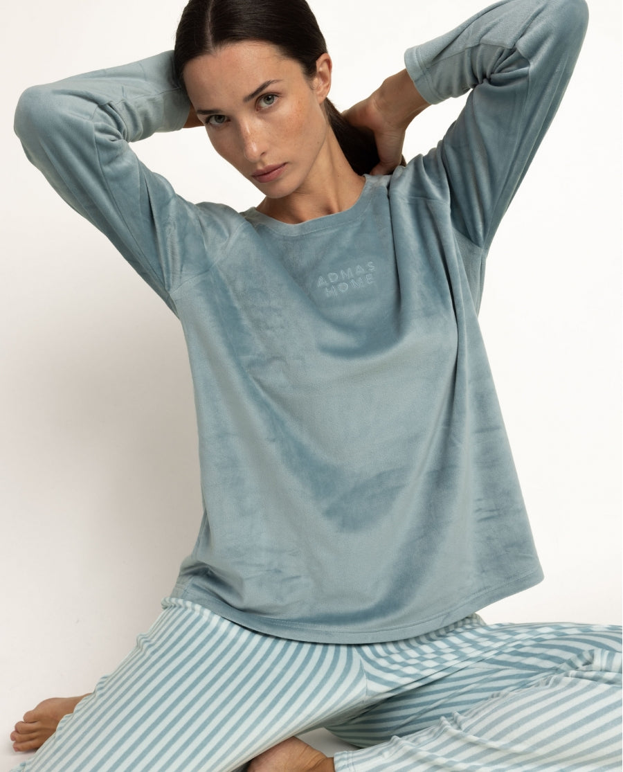 Stripes - Pigiama Donna celeste