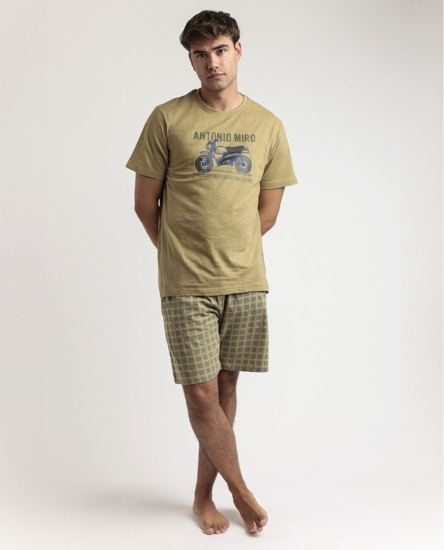 Pigiama a maniche corte per uomo KHAKI