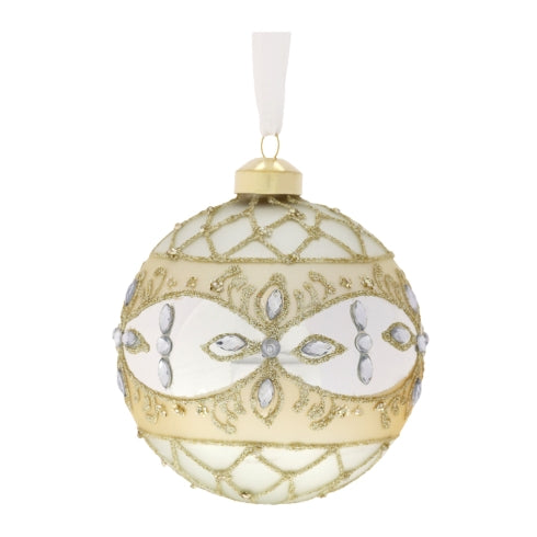 SFERA ORO IN VETRO SOFFIATO CON DECORO NET GRANDE