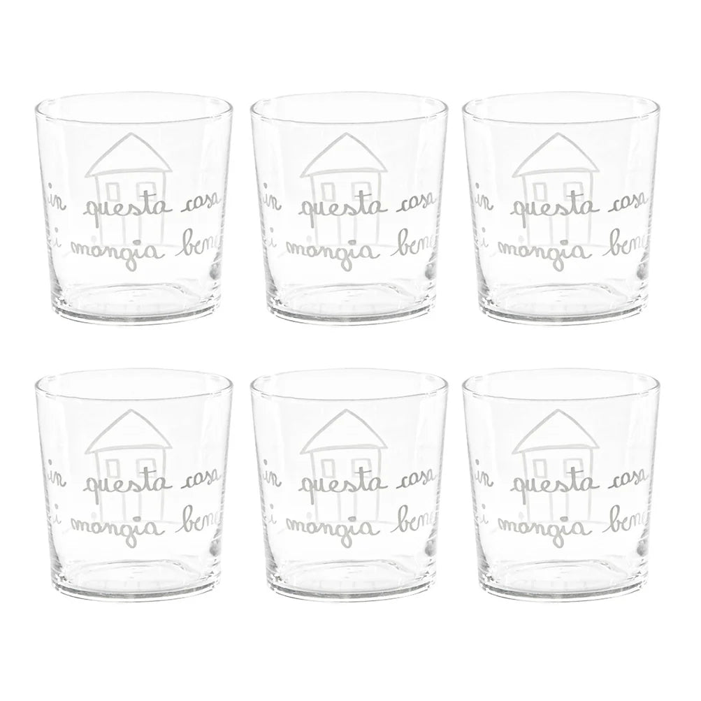 Set 6 Bicchieri acqua Mangia Bene - lista nozze